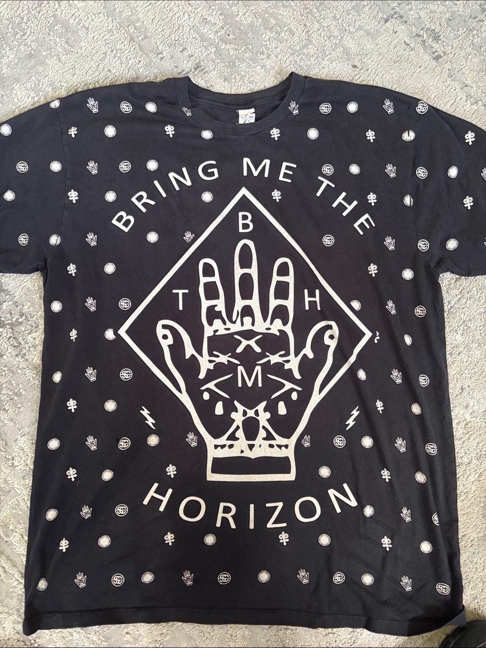 Bring me the horizon Black Graphic Tee with White Accents